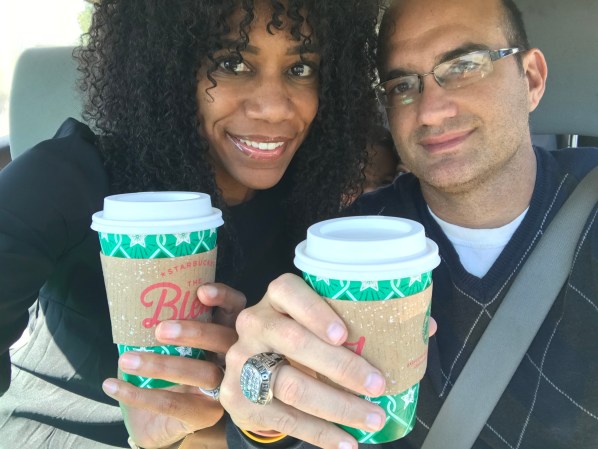 Christmas flavored coffee via one of my favorite coffee gives just the little extra I need to start feeling Christmas cheer | Holiday spirit | Happy holidays | Interracial Marriage | Christmas photography | Christmas photo | Inspiration | Motivation | Christmas coffee