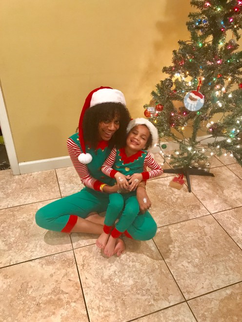 Accessories always add the perfect extra for winter occasions | #hairaccessories | #christmashair | #holidayhair | #winterhair | #curlyhairstyles | #mommyandme | #christmaspajamas | #kidchristmasphotos | #toddlerchristmasphotos | #christmascheer