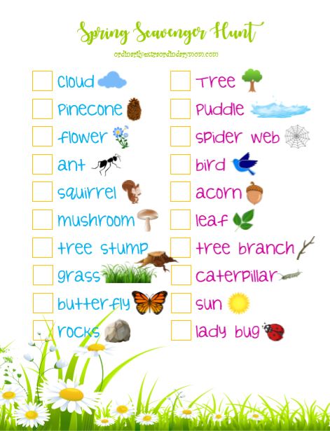 A spring scavenger hunt allows you to enjoy the beauty of spring that surrounds you. #kidsactivities #kidfriendly #springactivities #spring #budgetfriendly #budgetfriendlyactivities