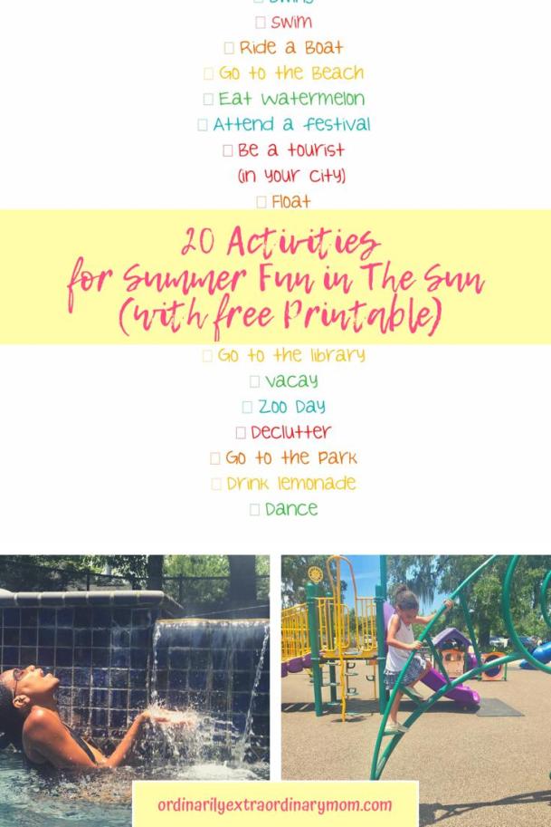 20 Activities for Summer Fun in the Sun (with Free Printable) #freeprintablesummerbucketlist #summeractivities #familyactivities #budgetfriendlyactivities #summerfunideas
