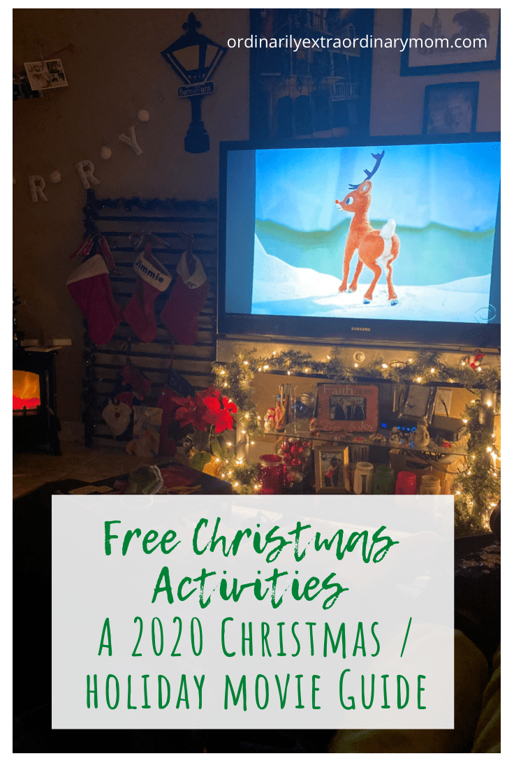 Free Christmas Activities - A 2020 Christmas/Holiday Movie Guide #christmasactivites #christmasmovieguide #christmasmovies #holidaymovieguide #freechristmasactivities